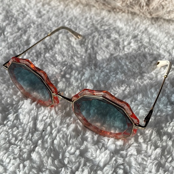 Pink, Gold, and Cream Chloé sunglasses